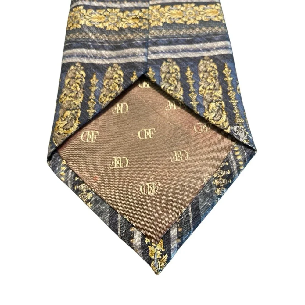Daniel de Fasson Blue & Gold  Silk Tie‎